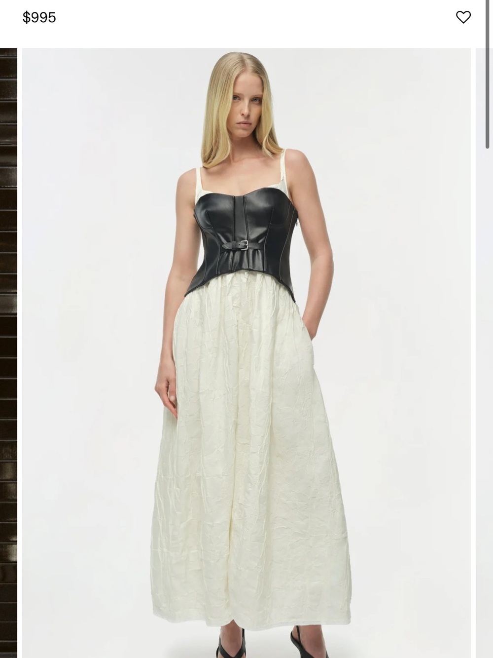 Simkhai Leather Bustier Cortland Ivory Maxi Dress